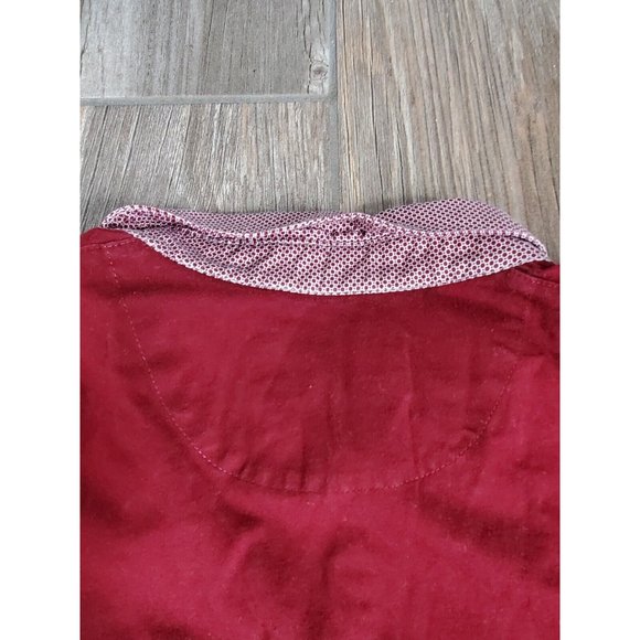 TED BAKER LONDON polo, burgundy with geo pattern collar and pocket accent, 5/XL - Picture 5 of 10